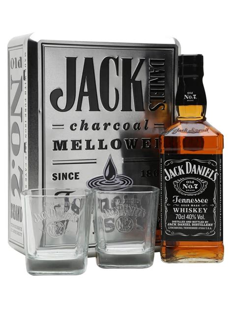 jack daniels metal box with 2 glasses|Jack Daniel's Old No.7 Metal Box & 2 Glasses Gift Set .